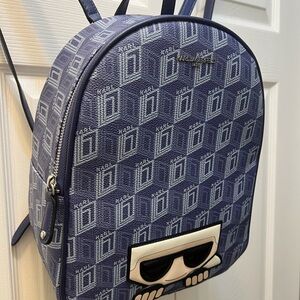 Karl Lagerfeld Blue Patterned Backpack